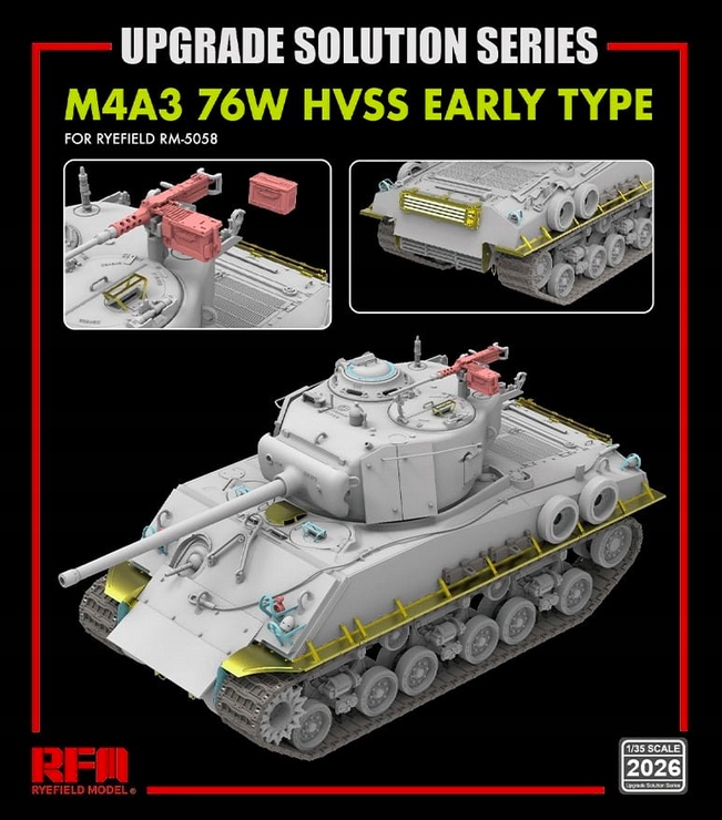 Valorizační sada pro M4A3 76W Hvss Early Type 1:35 Rye Field Model