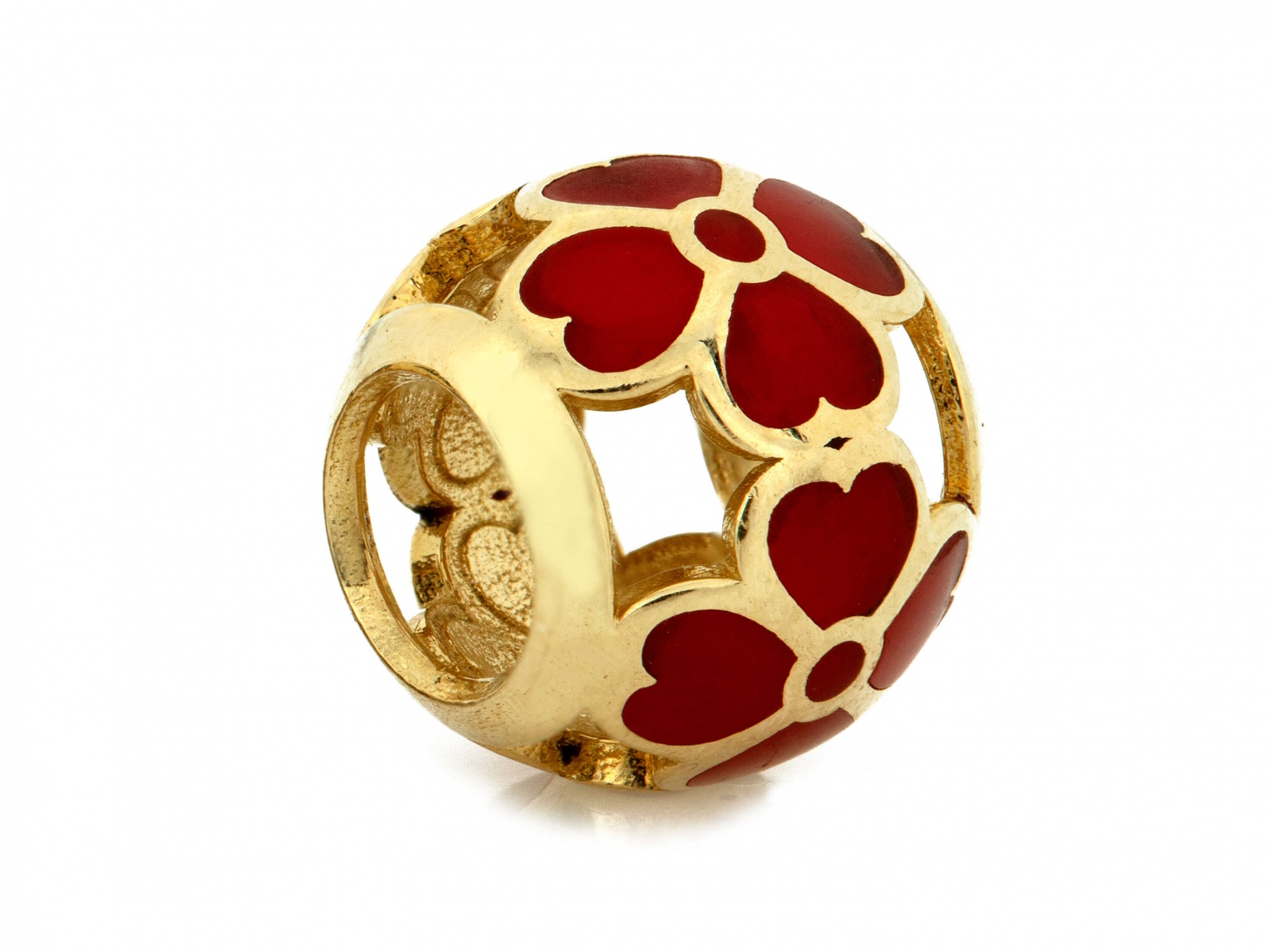 Přívěsek zlatý 585 beads přívěsek na náramky Čtyřlístek 1.29g kulička