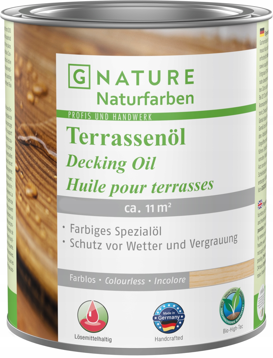 G Nature Terrassenol Farbalos Terasový Olej 10 L Bezfarebný Na Drevo Terás