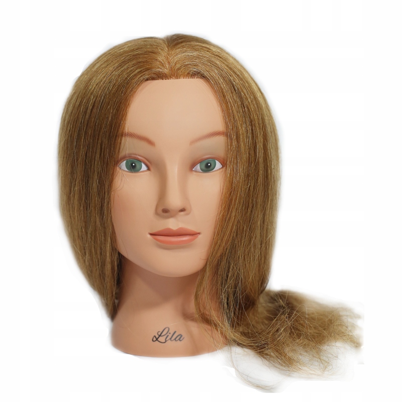 

Główka Fryzjerska Lila włos naturalny 45cm blond