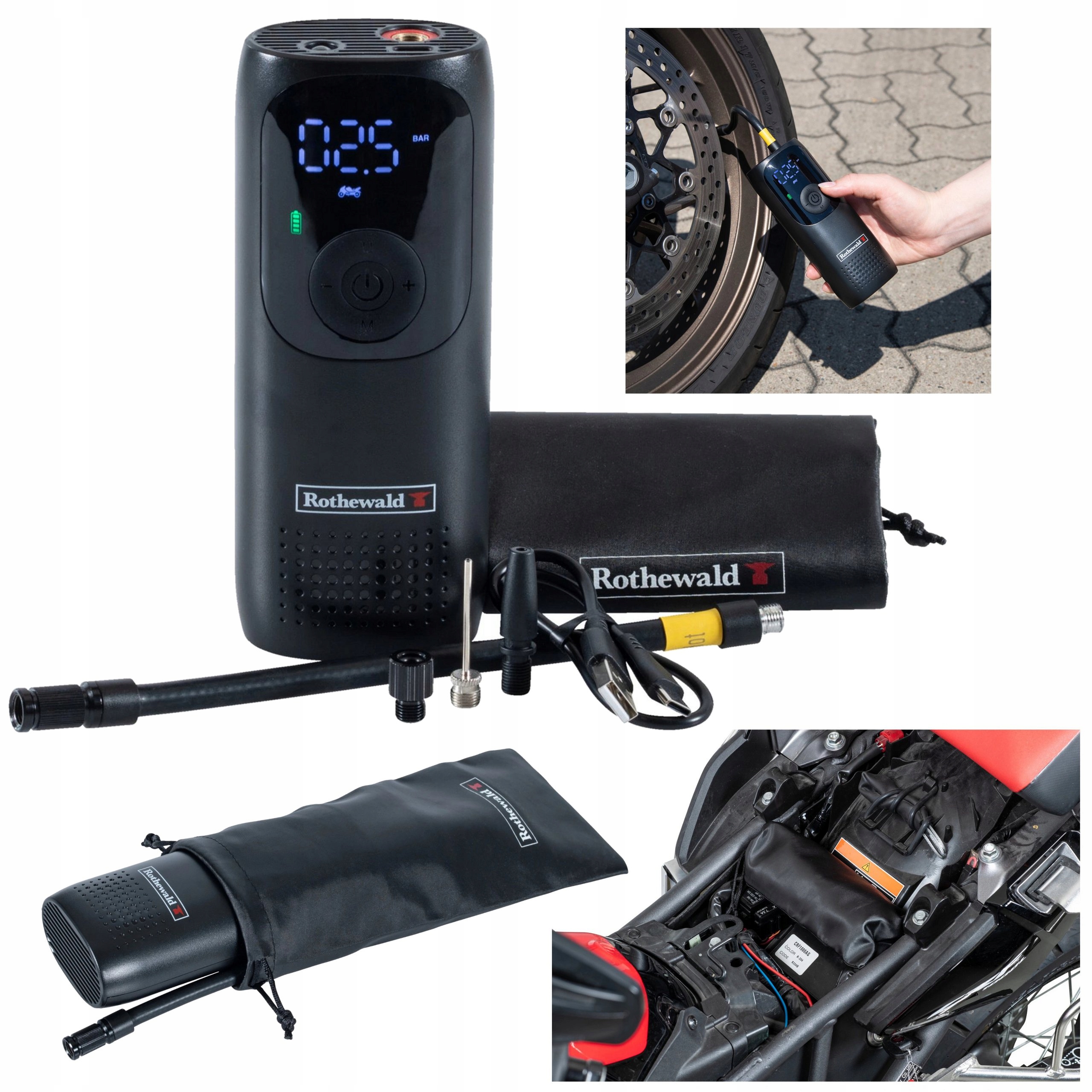 Motocyklový Kompresor Do Auta Elektrická Pumpa Kompresorová Svítilna