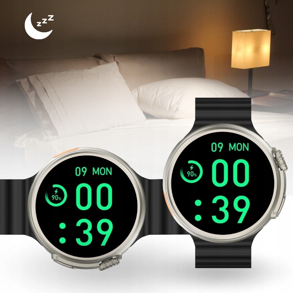 Smartwatch Zegarek Metal AMOLED menu PL Rozmowy EKG Android iOS + 2 paski Wodoszczelność tak