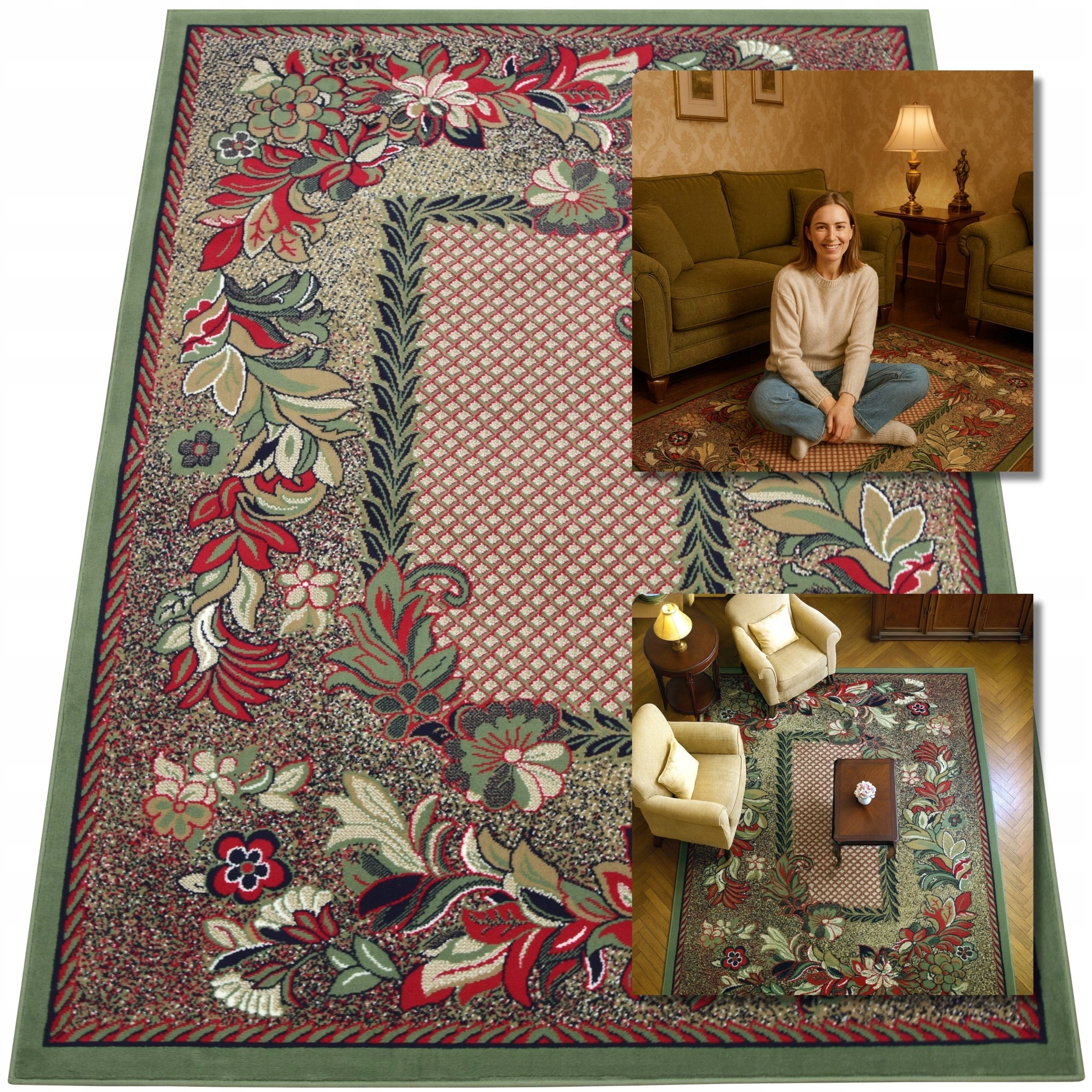 Koberec Tradiční Vintage Koberec Zelený Venezia Koberce Do Obývacího Pokoje 160x225