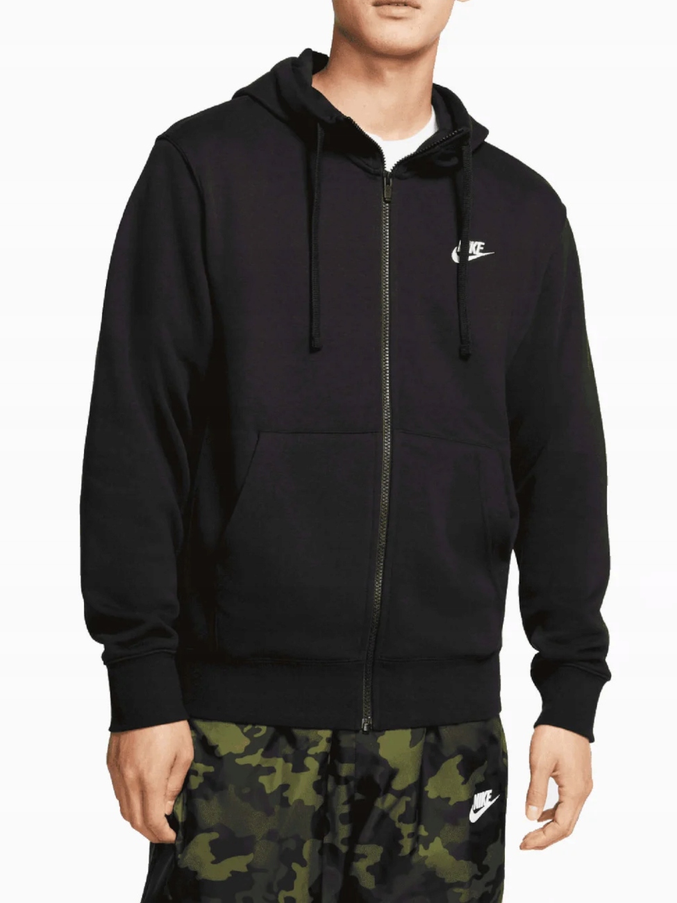 pánská mikina Nike s kapucí BV2648-010 roztahovací černá na zip S