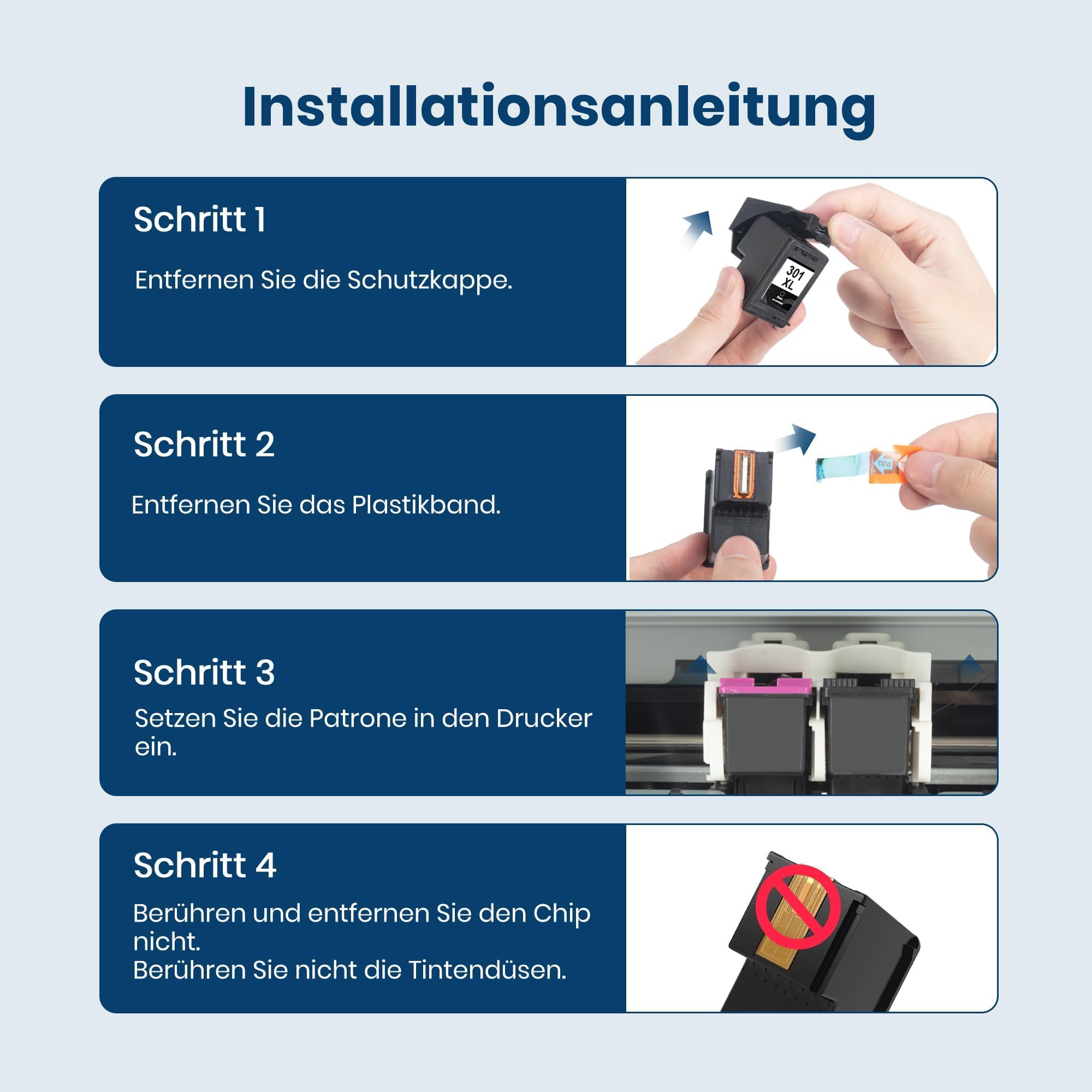 HP ZESTAW TUSZY 301XL CZARNY DO ENVY DESKJET OFFICEJET DRUKAREK — miniatura 5
