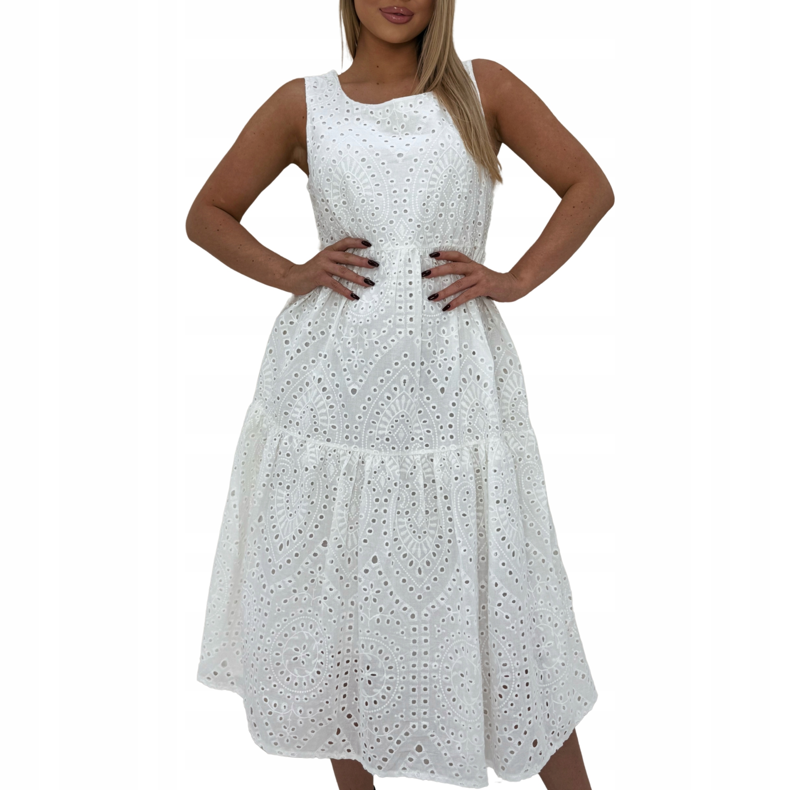 Dámské letní vyšívané šaty Boho bílé velikosti S