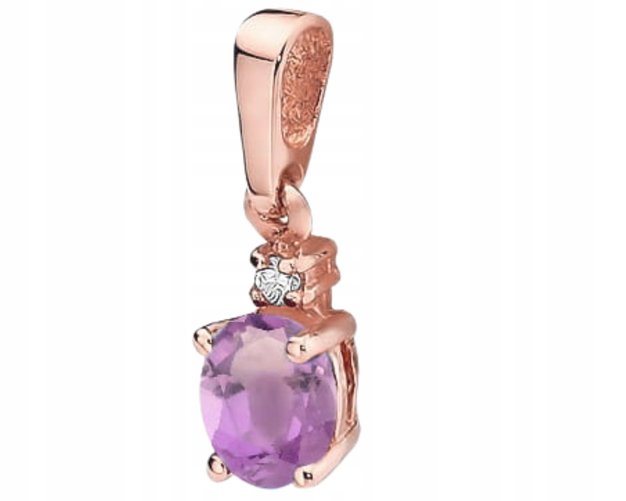 Růžové Zlato Přívěsek S Briliantem Ametyst Gravírování Bonus 585 Dárek Bonus