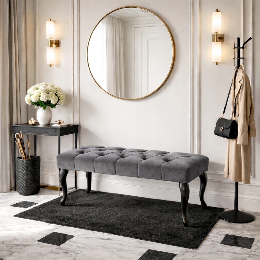 Čalúnená lavica Chesterfield, glamour, prešívaná, farby 80 cm