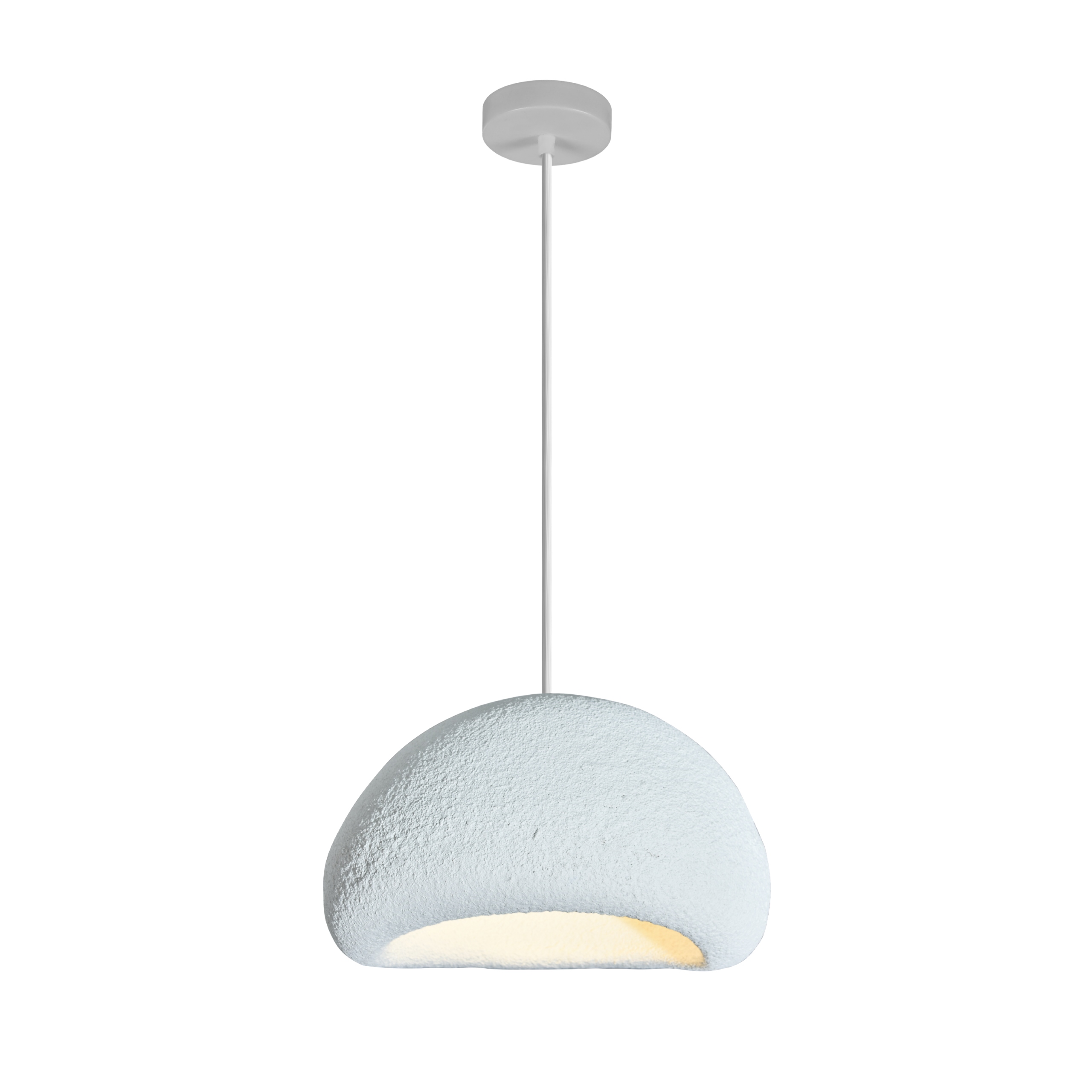 Lampa Wisząca Sufitowa Japandi Skandynawska Organiczna Biała Teksturowana