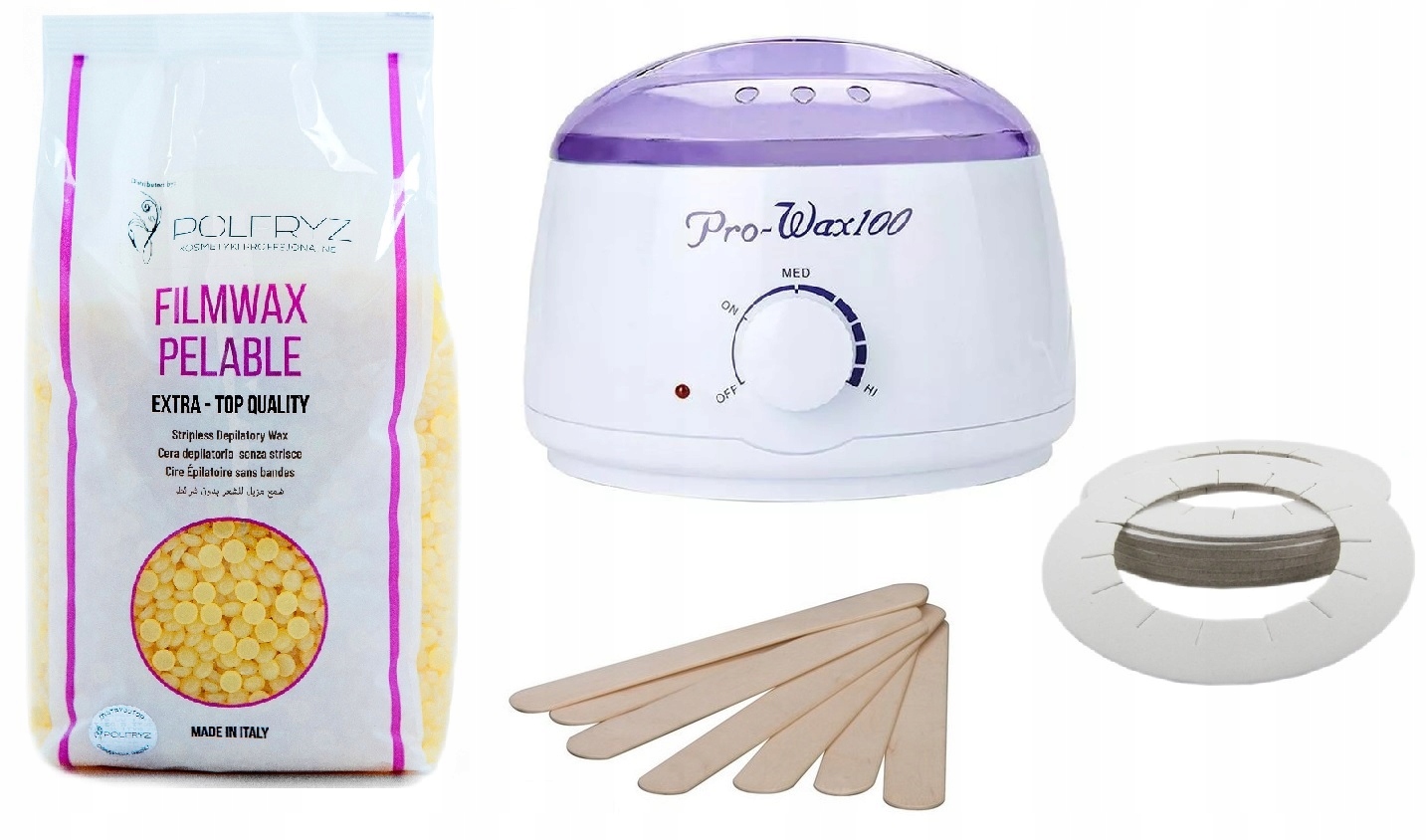 PRO-WAX 100W+WOSK BEZPASKOWY+PATYCZKI+OSŁONKI