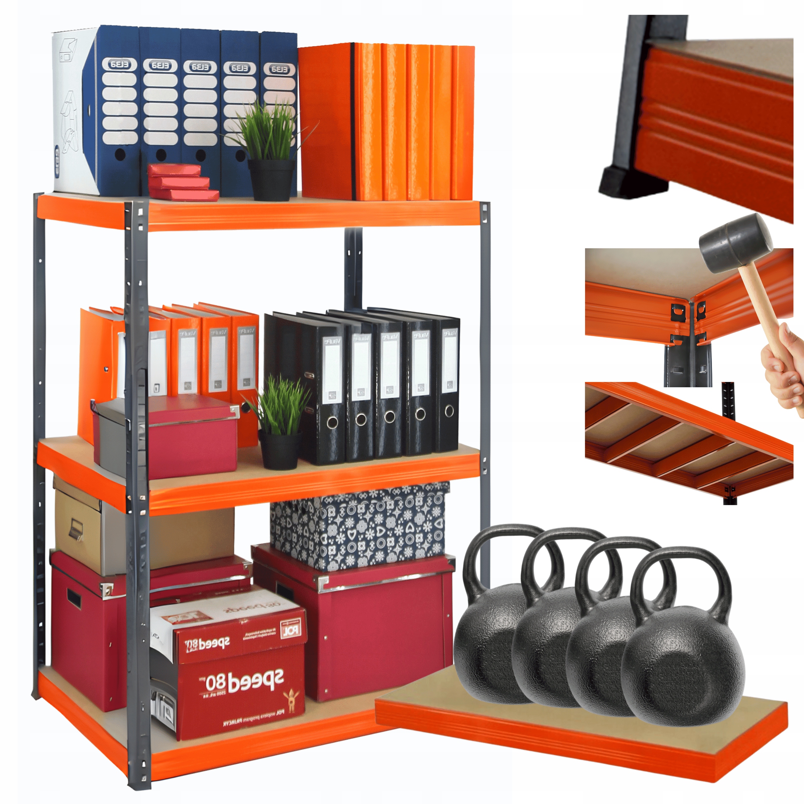 Kovový skladový regál a stojan Helios 90x110x60 cm 3Px400 kg