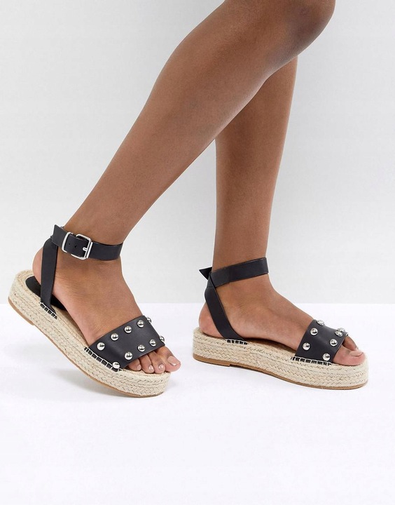 

962* Espadryle Damskie Czarne Dżety Klasyczne 39