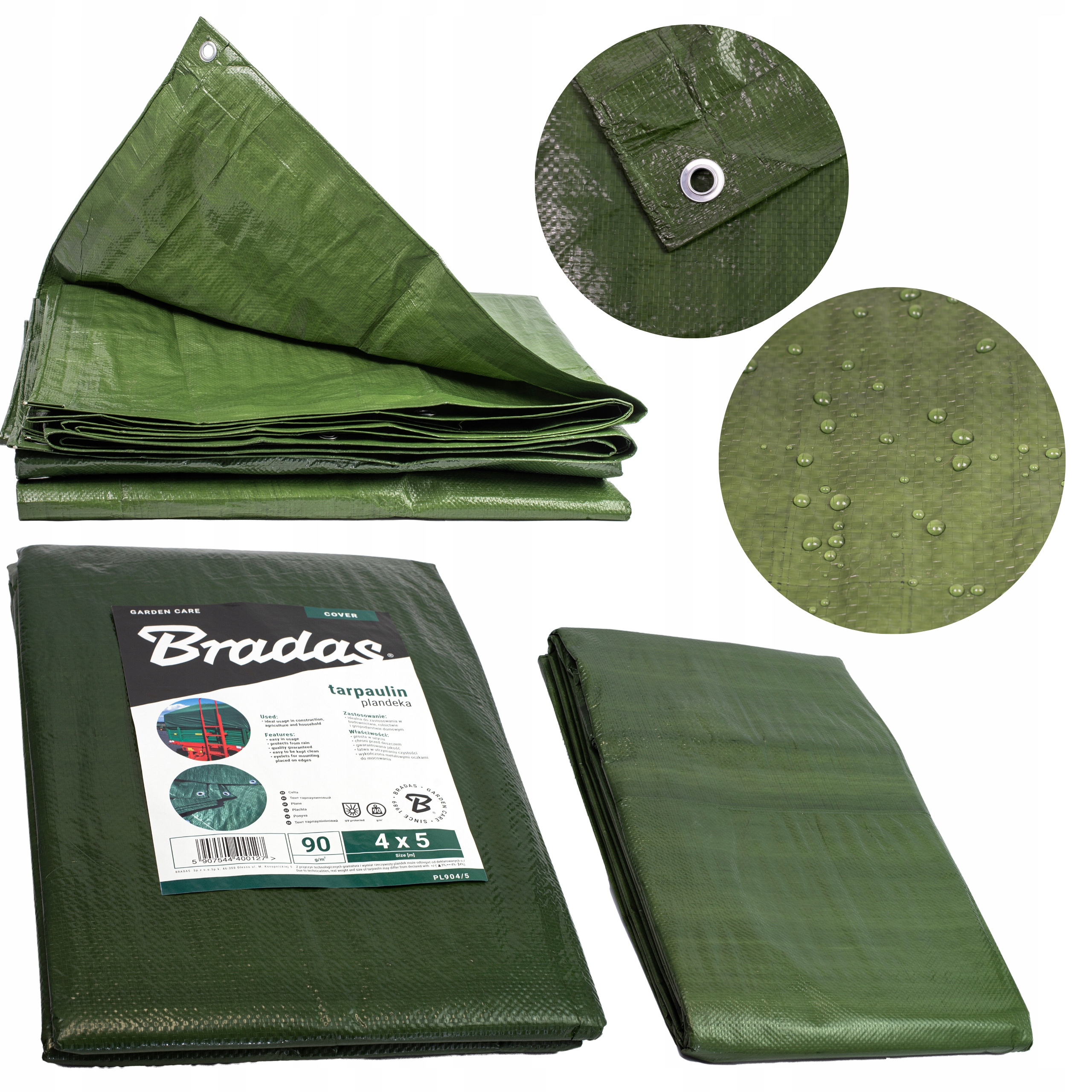 Plachta 6x8m Zelená Zesílená Voděodolná Uv+