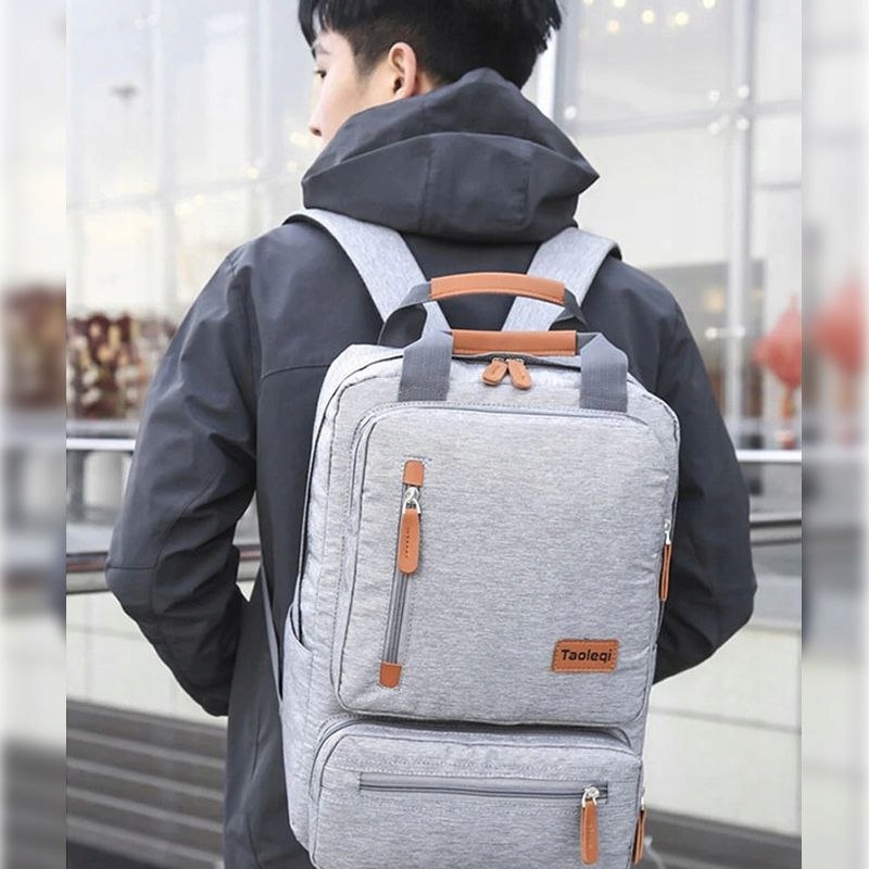 Školní batoh pro studentský notebook 15,6" světle šedý
