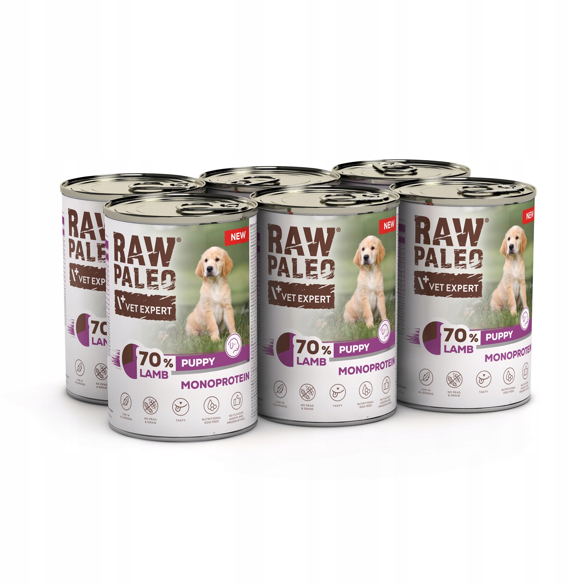 Karma dla szczeniaka Monoproteinowa Jagnięcina Raw Paleo Puppy Lamb 6x400g