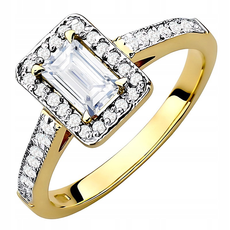 Zlatý Prstýnek pr. 585 14k s laboratorními diamanty 0,82ct Gravírování