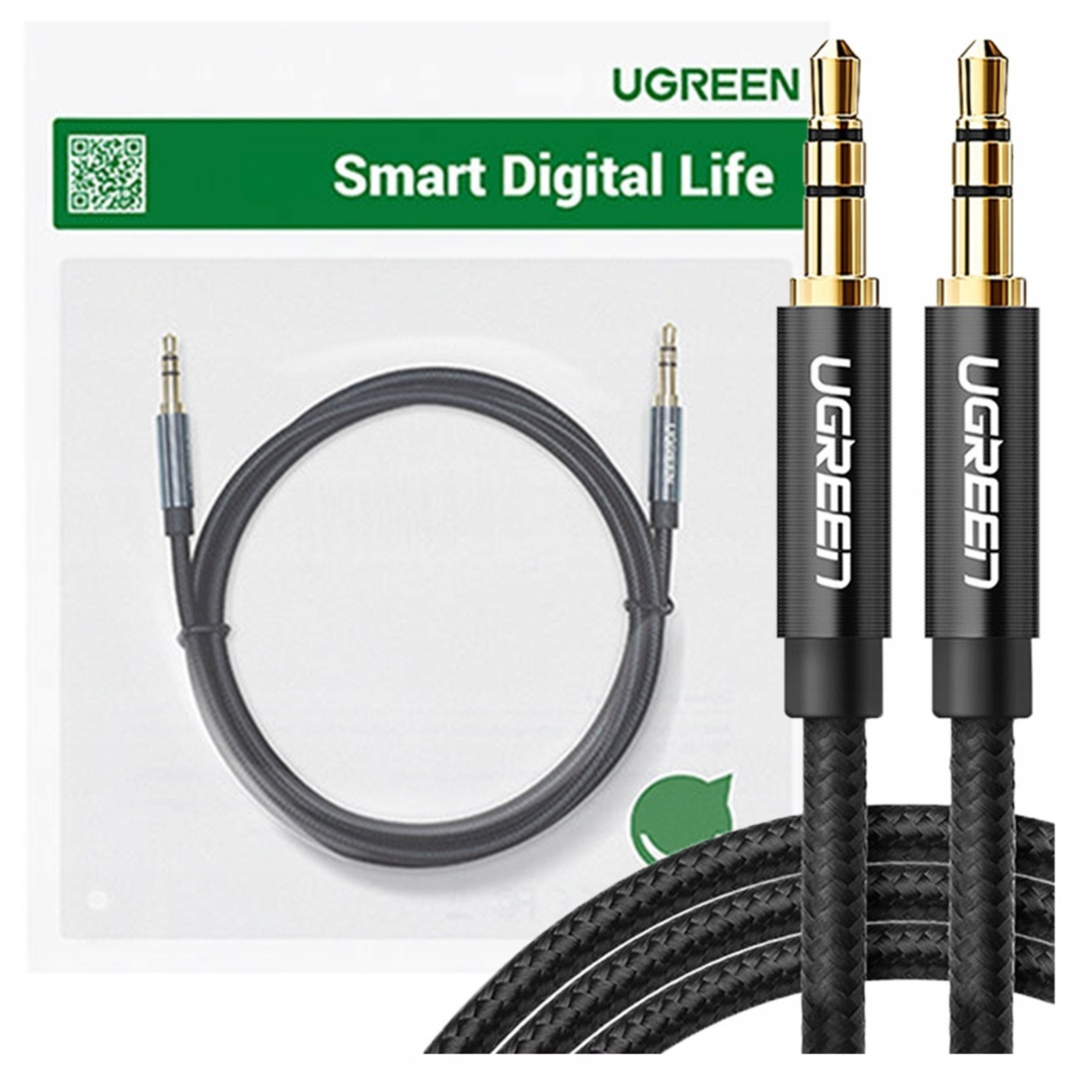 Ugreen Przewód Audio Mini Jack 35MM Do Smartfon Samochód Głośnik 2 Metry