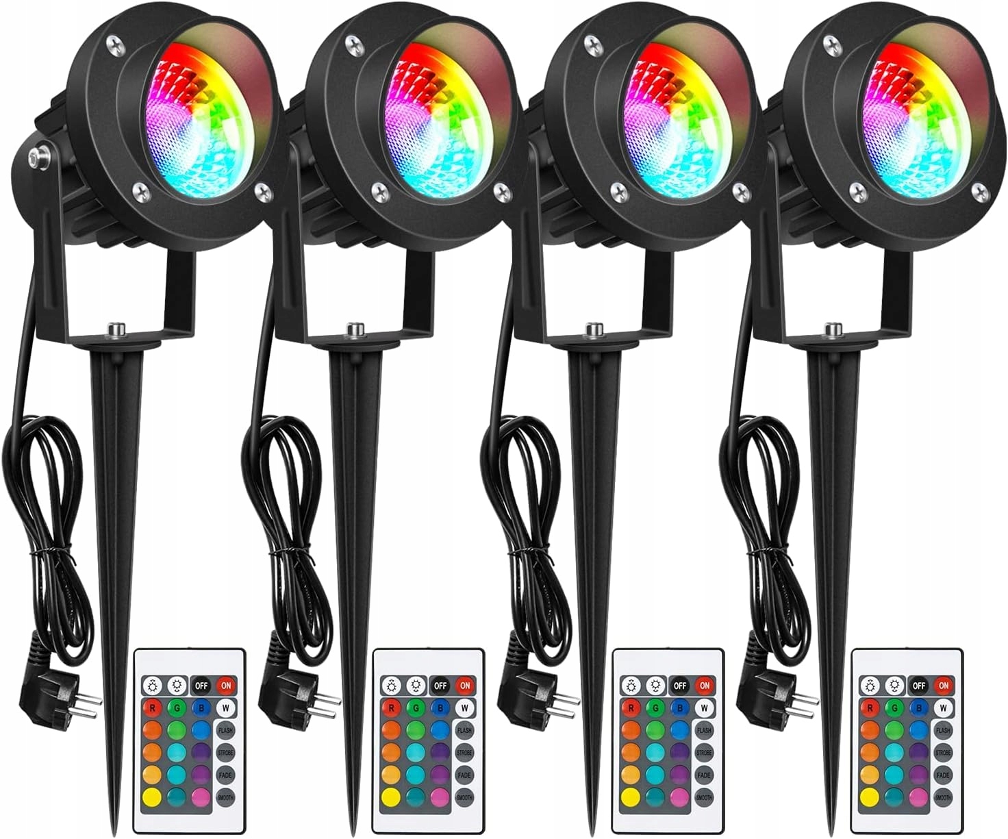 Led Záhradná Lampa Rgb 20 W Ledmo 2000 LM Reflektor Diaľkový Ovládač