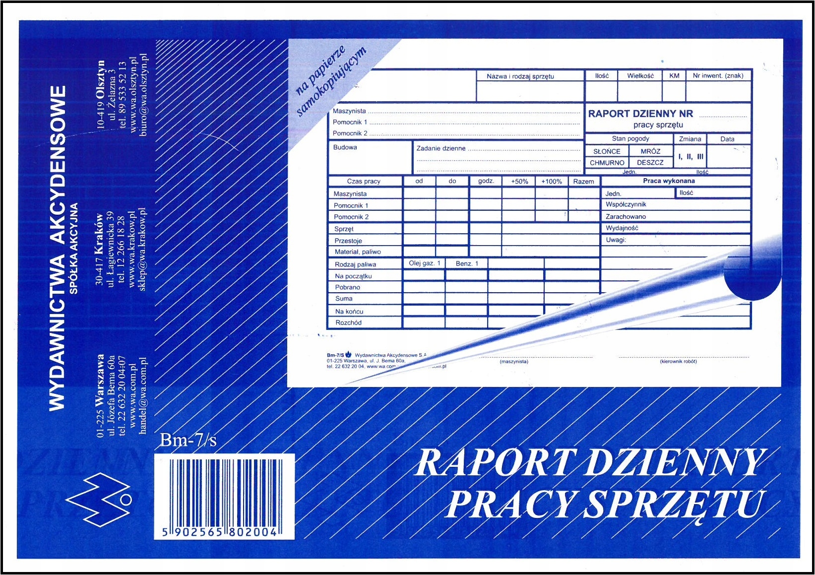 

Raport Dzienny Pracy Sprzętu