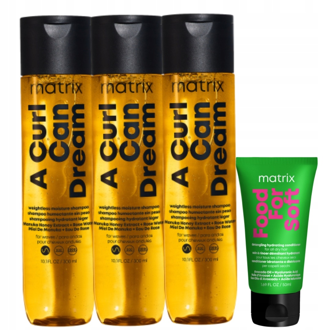 Matrix A Curl Can Dream Nawilżający szampon do włosów falowanych 3x300ml