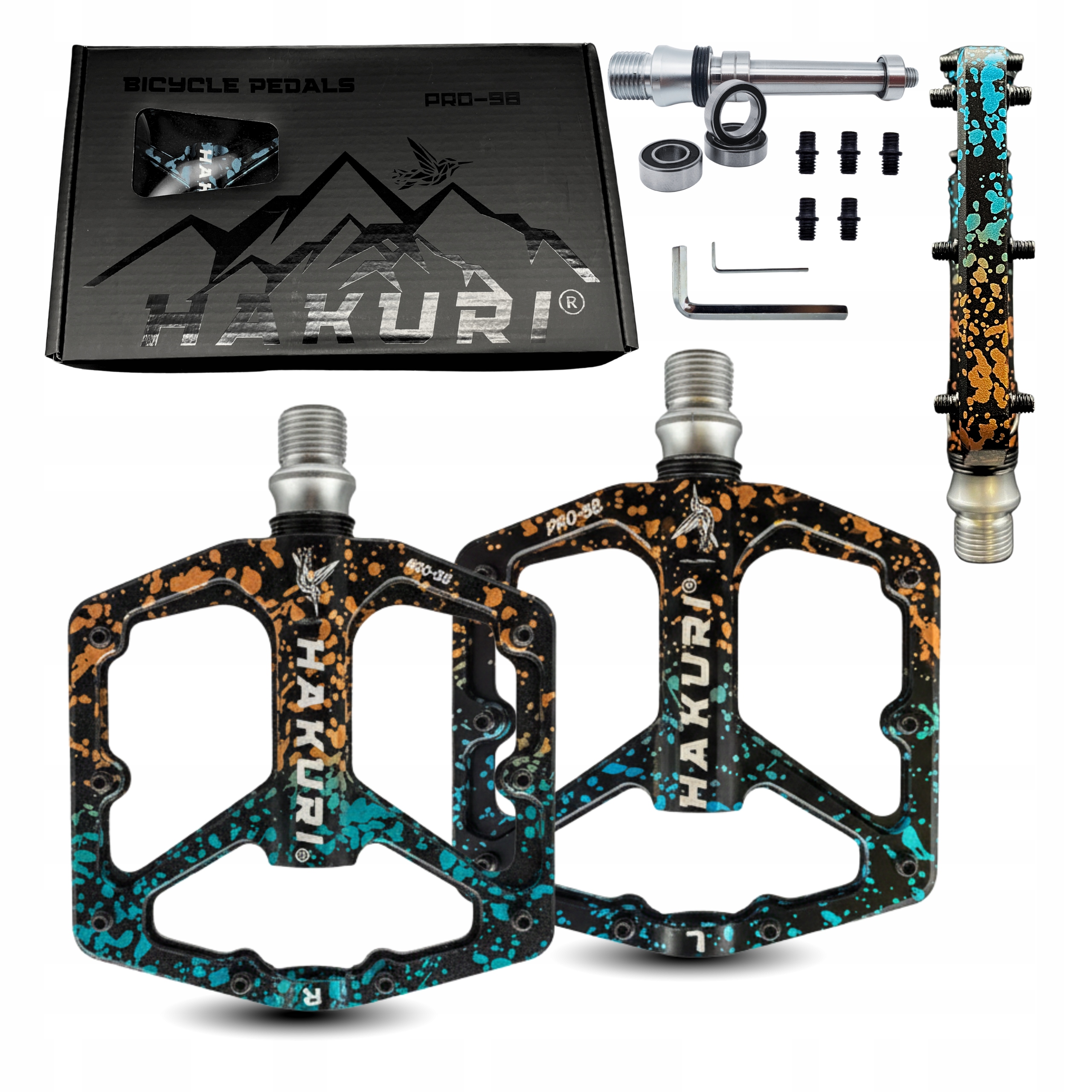 Pedały Rowerowe Platformowe Aluminiowe z pinami 3 łożyska maszynowe Lekkie