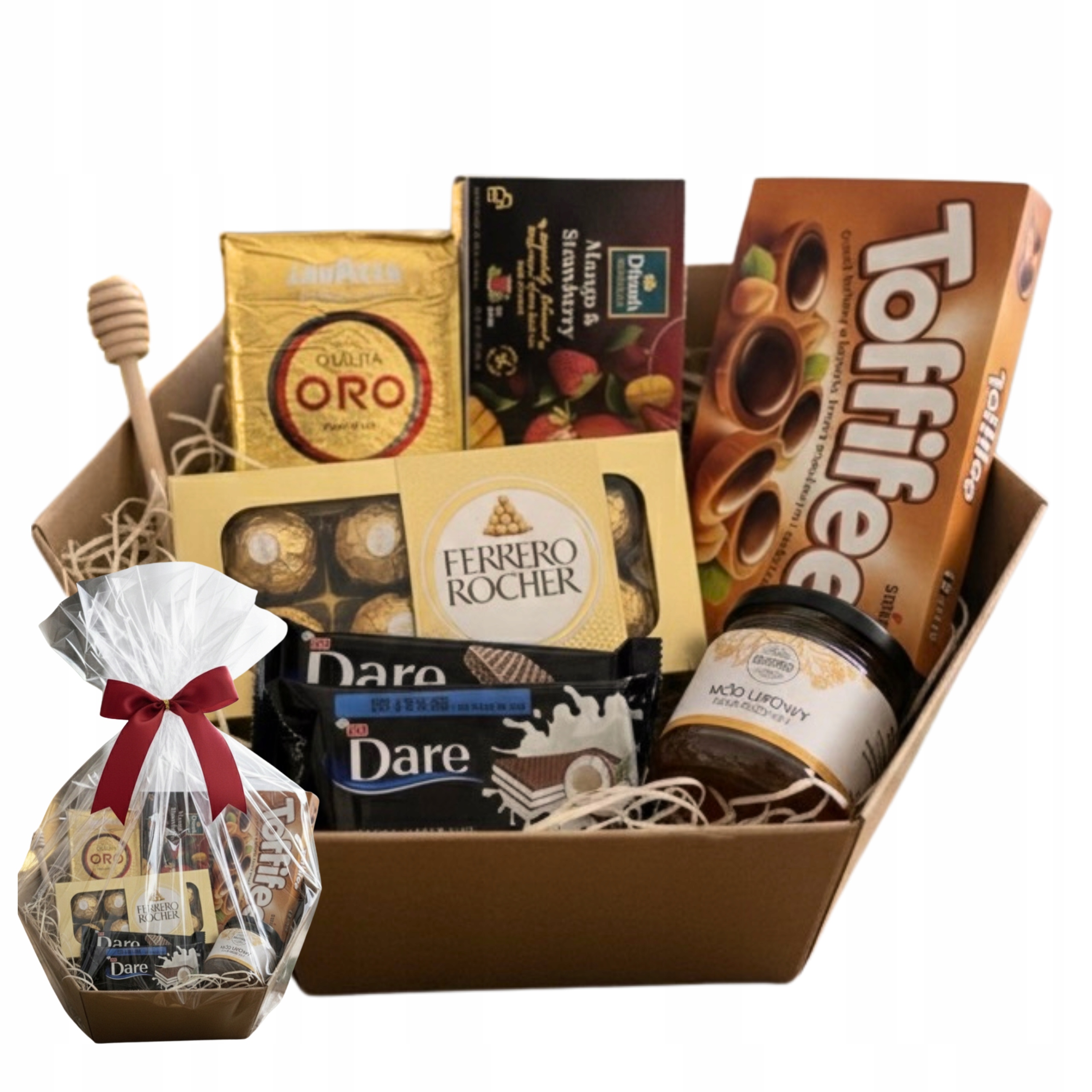 Levně Box Sada sladkostí Dárek Den Žen Dárkový Koš med Narozeniny