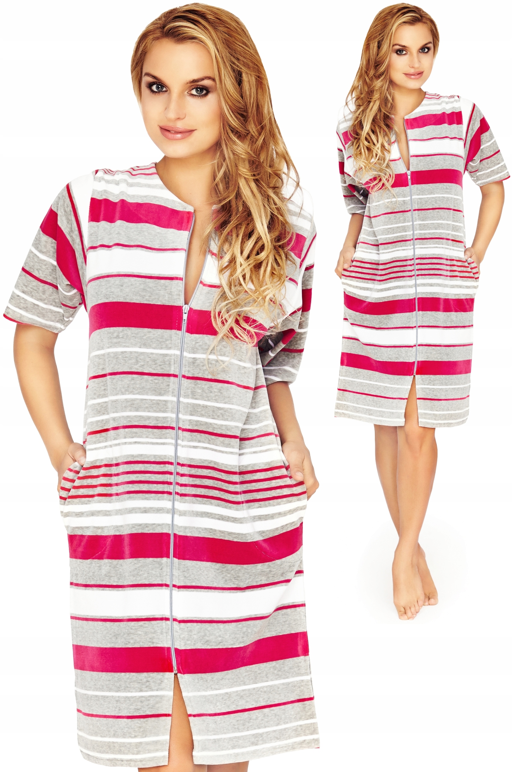 Elegantní, Měkký, Příjemný Na Zip Župan Župan Wanmar XXXL