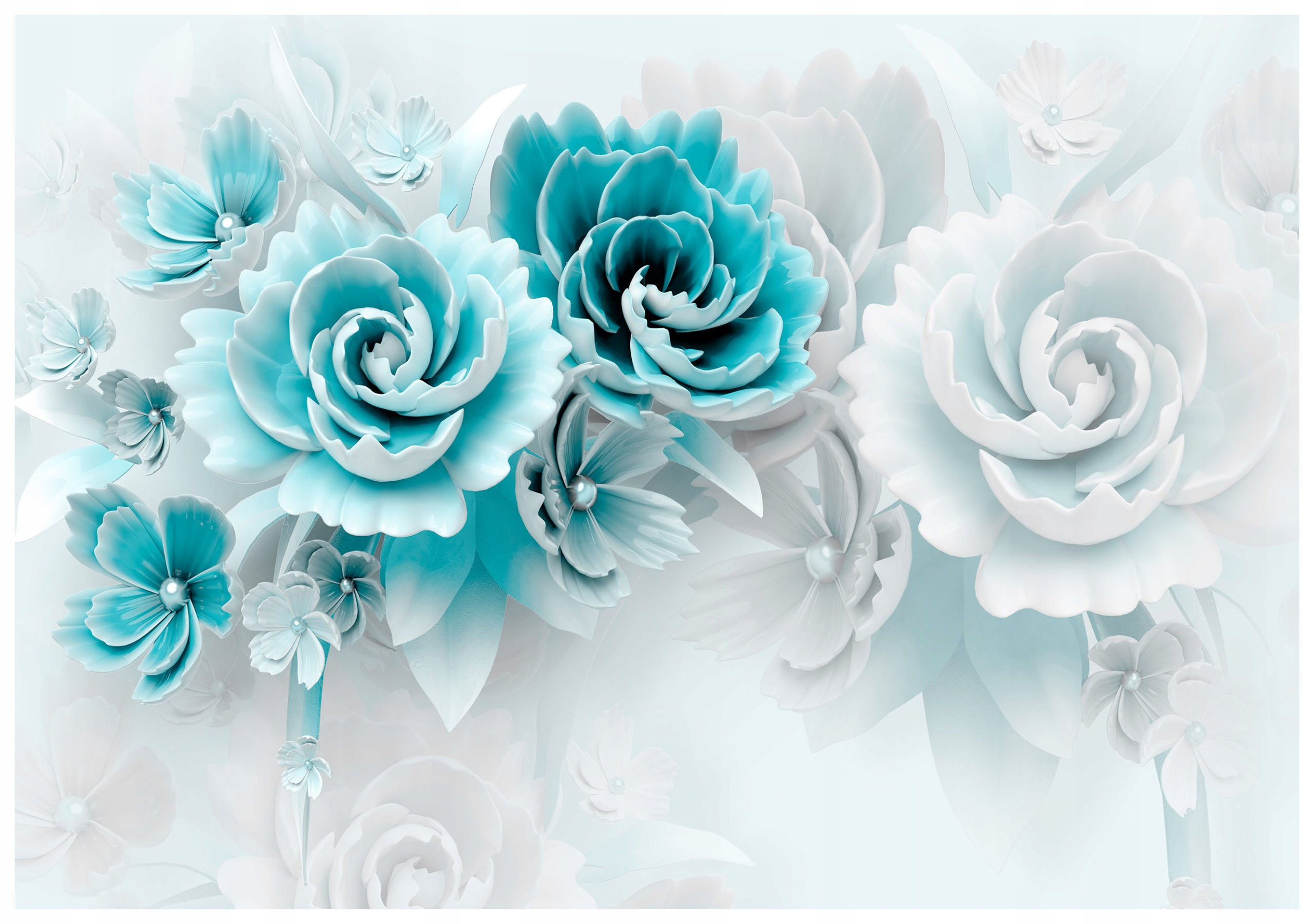 Fototapeta Kvetinová symfónia Modrá a pastelová elegancia 416x254 lepidlo