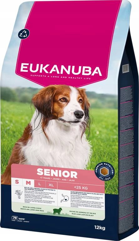 Eukanuba Senior Small&Medium Lamb&Rice Karma sucha z jagnięciną 12kg