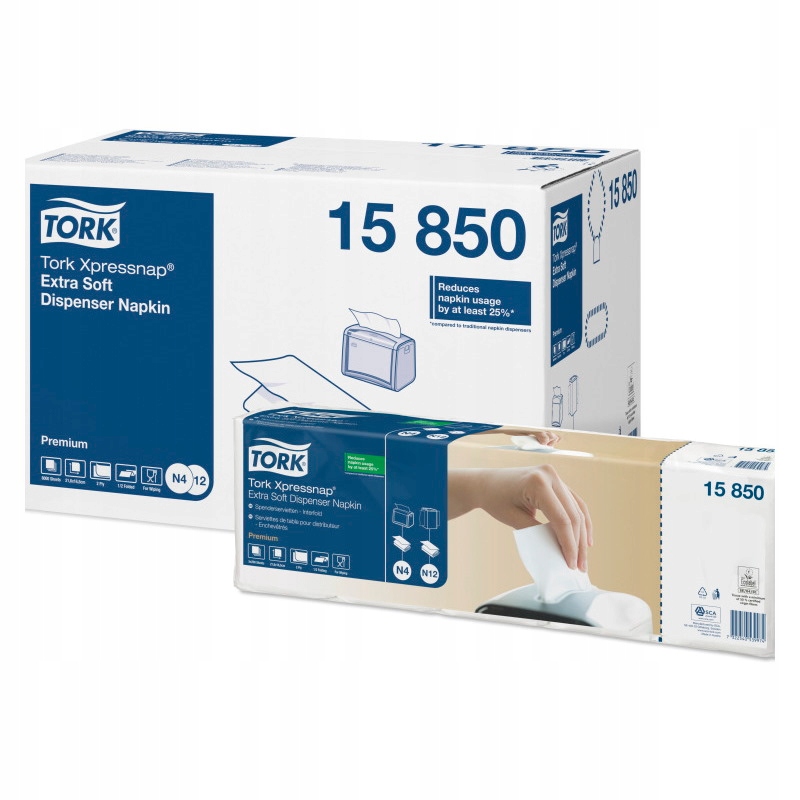 

Tork 15850 Serwetki ekstra miękkie, 1/2, 2w N4