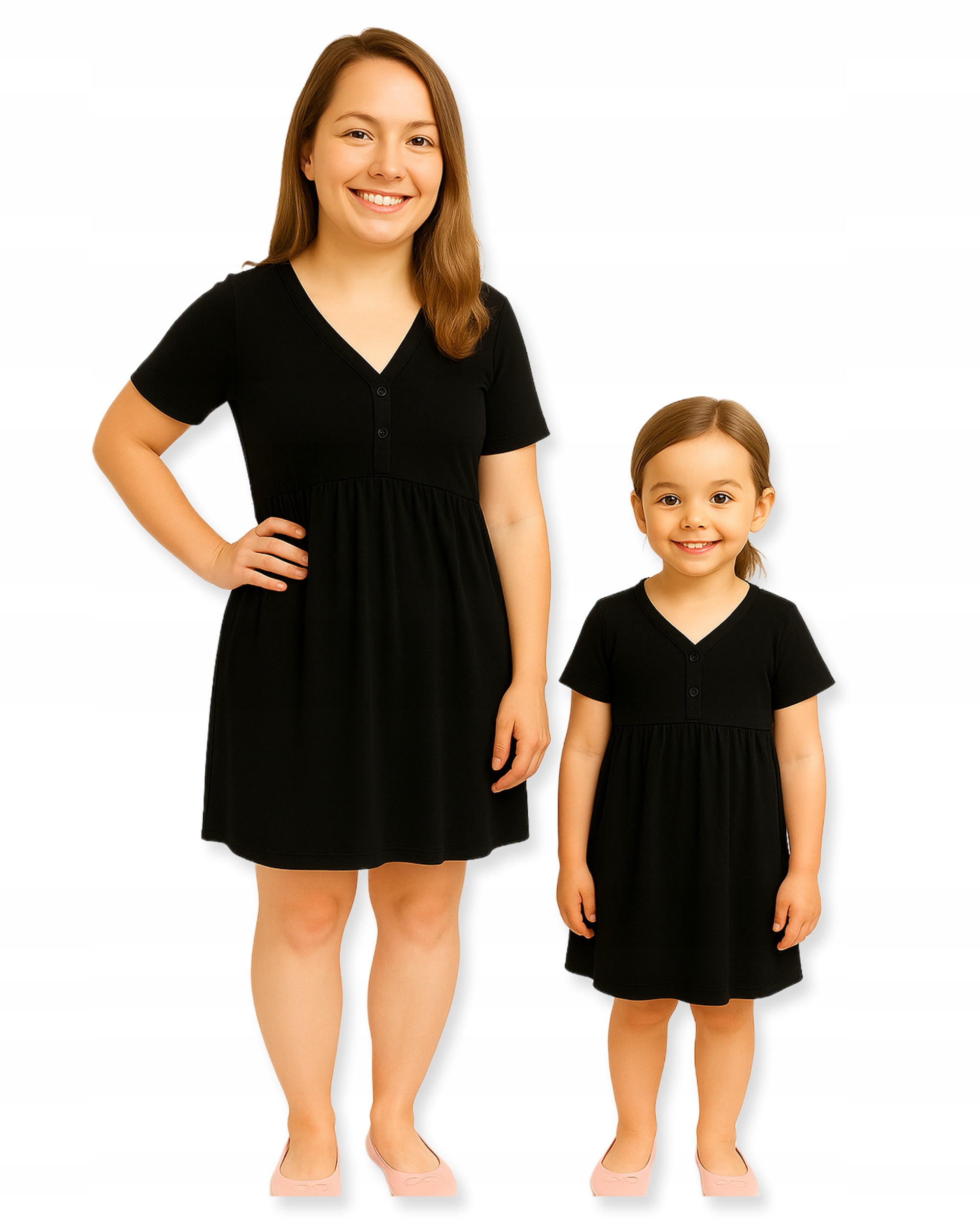 Sada Košile Noční pro maminku a dceru bavlna 100% vel M barva Černá