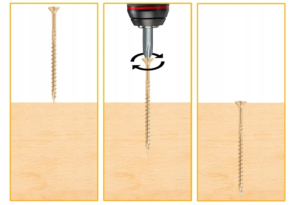 WKRĘTY CIESIELSKIE DO DREWNA 5x50 STOŻKOWE TORX 500szt WCS-05050 AZMET Średnica wkręta 5 mm