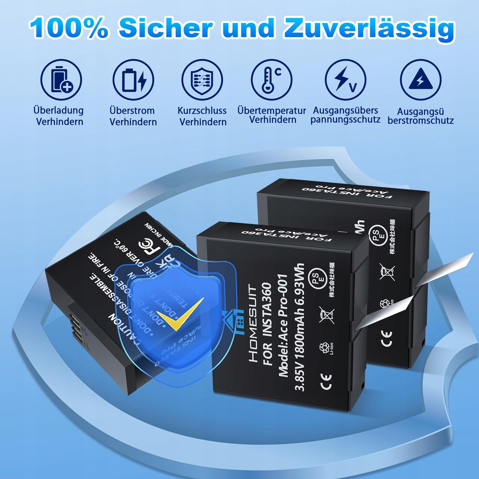 HOMESUIT Zestaw Ładowarka LCD 1800mAh i Bateria do Ace Pro — miniatura 2