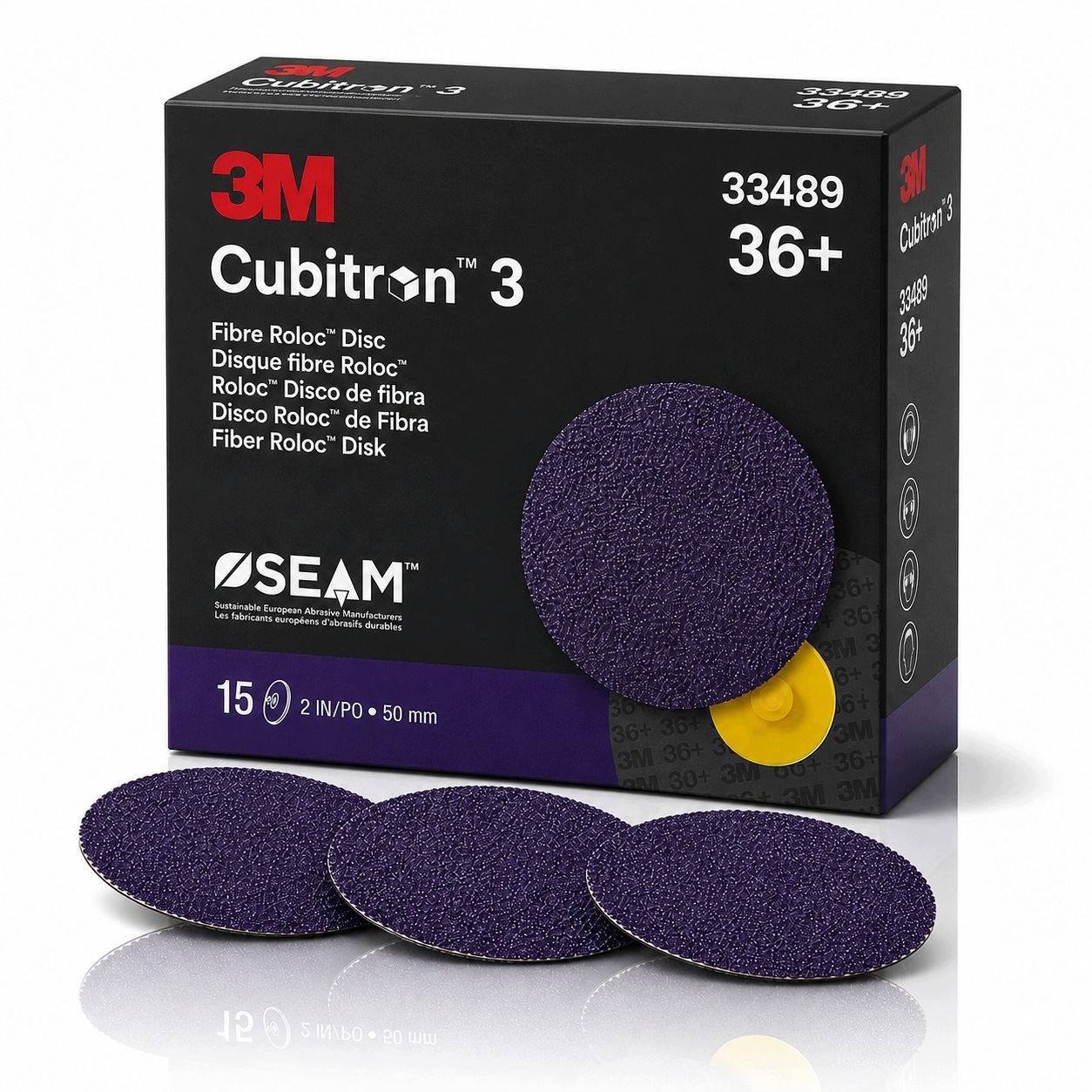 3M 33377 33489 Dysk Fibrowy ścierny Cubitron 3 Roloc 36+ Do Metalu spawów