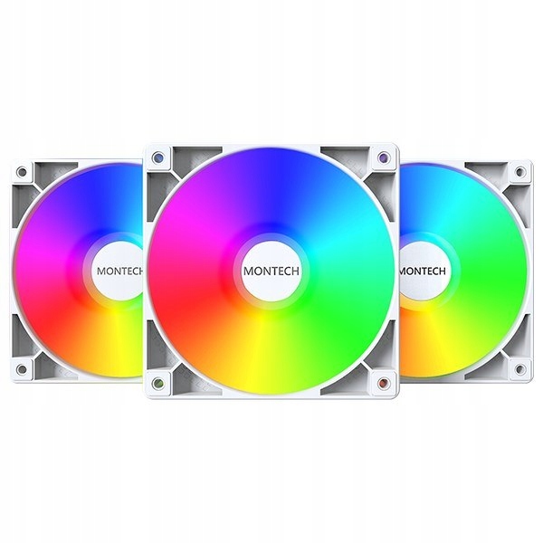 Ventilátor Montech GF120 Pwm Argb, 3 ks – 120 mm, bílý