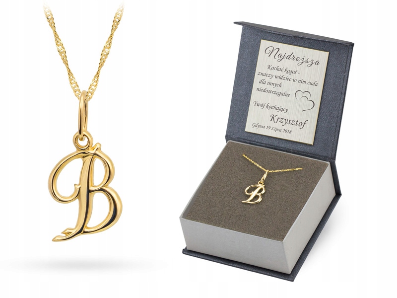 Zlatý Řetízek 585 Přívěsek Písmenko B 42 cm Gravírování
