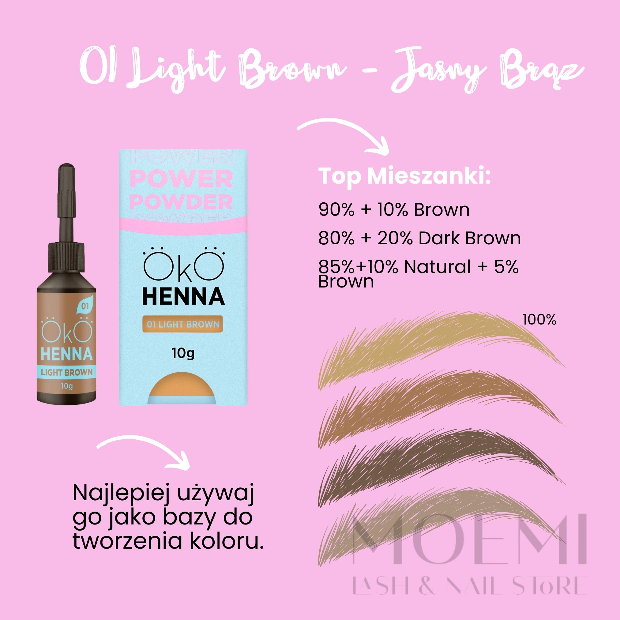 Henna Pudrová Oko Power Powder 10 g 01 Světle hnědá