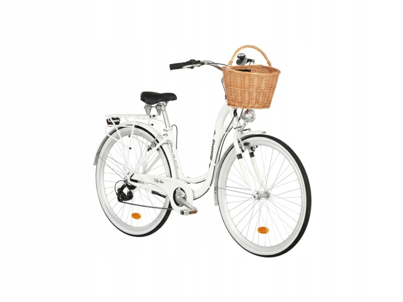 Rower miejski Indiana Moena A7ZP D17 28 cali damski Biały 2025 Koszyk