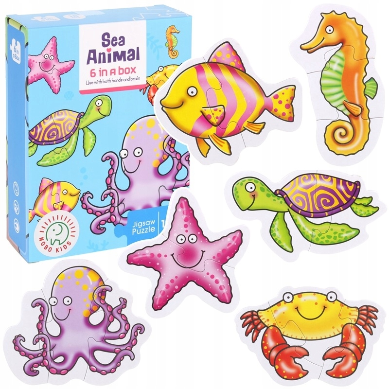 

Puzzle Baby 12 el. Zwierzęta Morskie Żółw Rybka