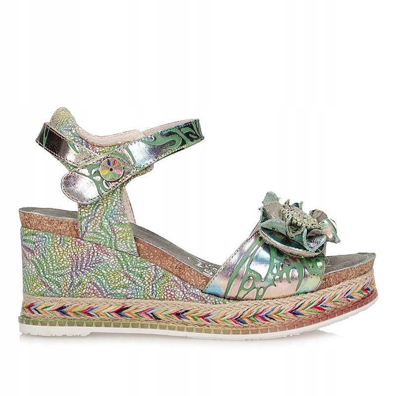 Sandály na podpatku Laura Vita 0006899 Hacedeo 09 Olive SL14598-9F