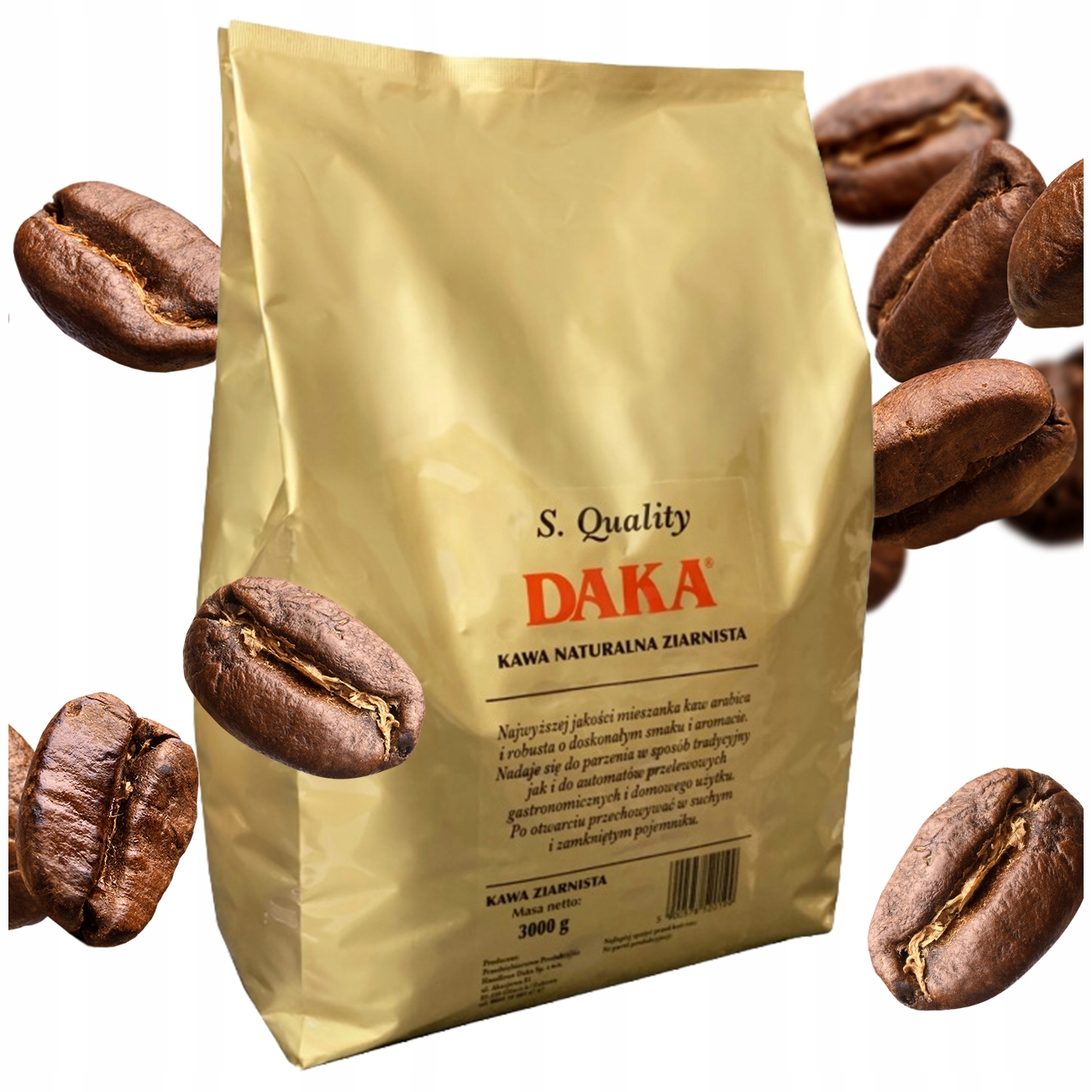 Kawa Ziarnista Arabica i Robusta S.Quality Daka Mieszanka 3kg