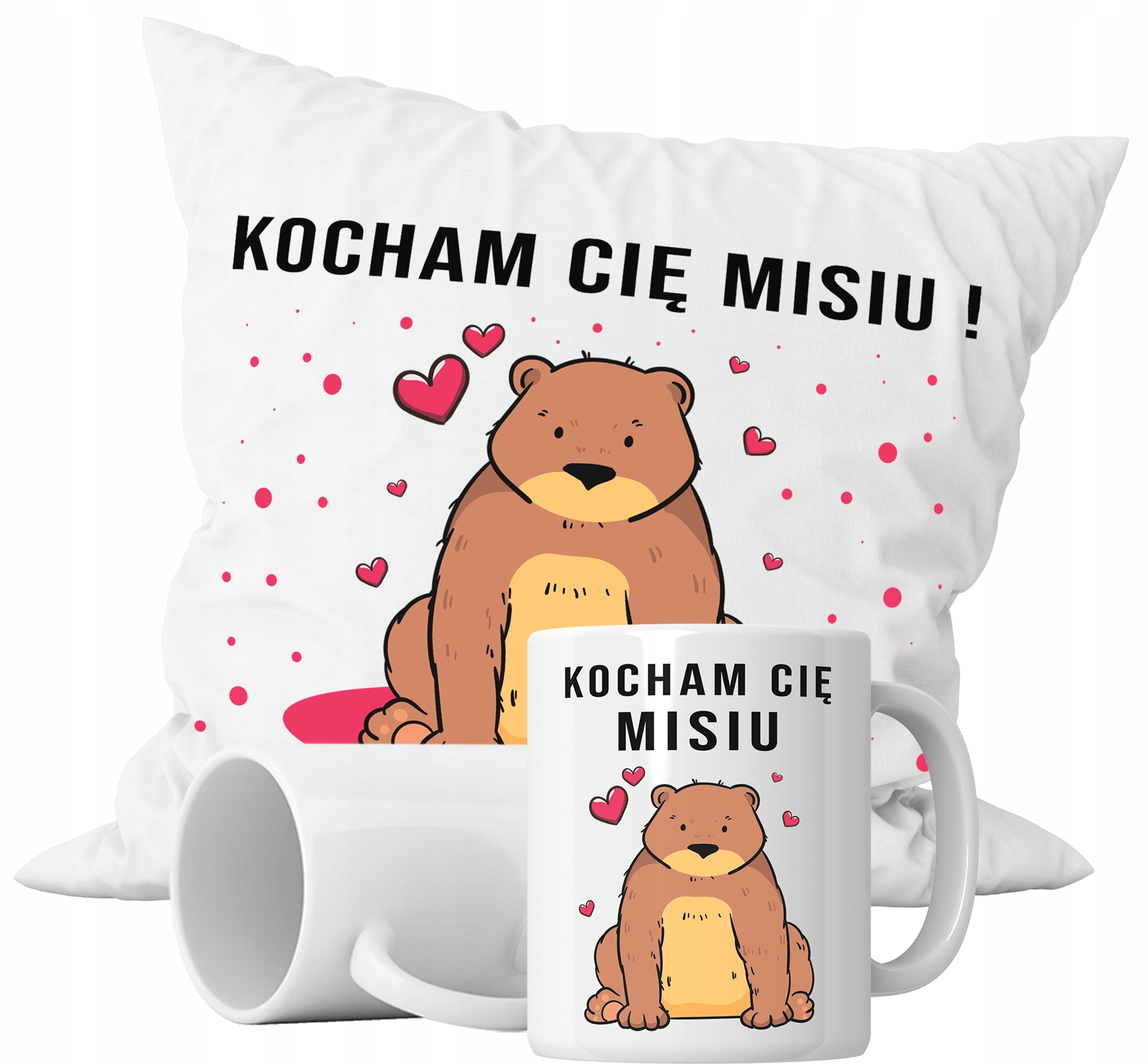 

Zestaw Kubek Poduszka Facet Miłość Miś Imię