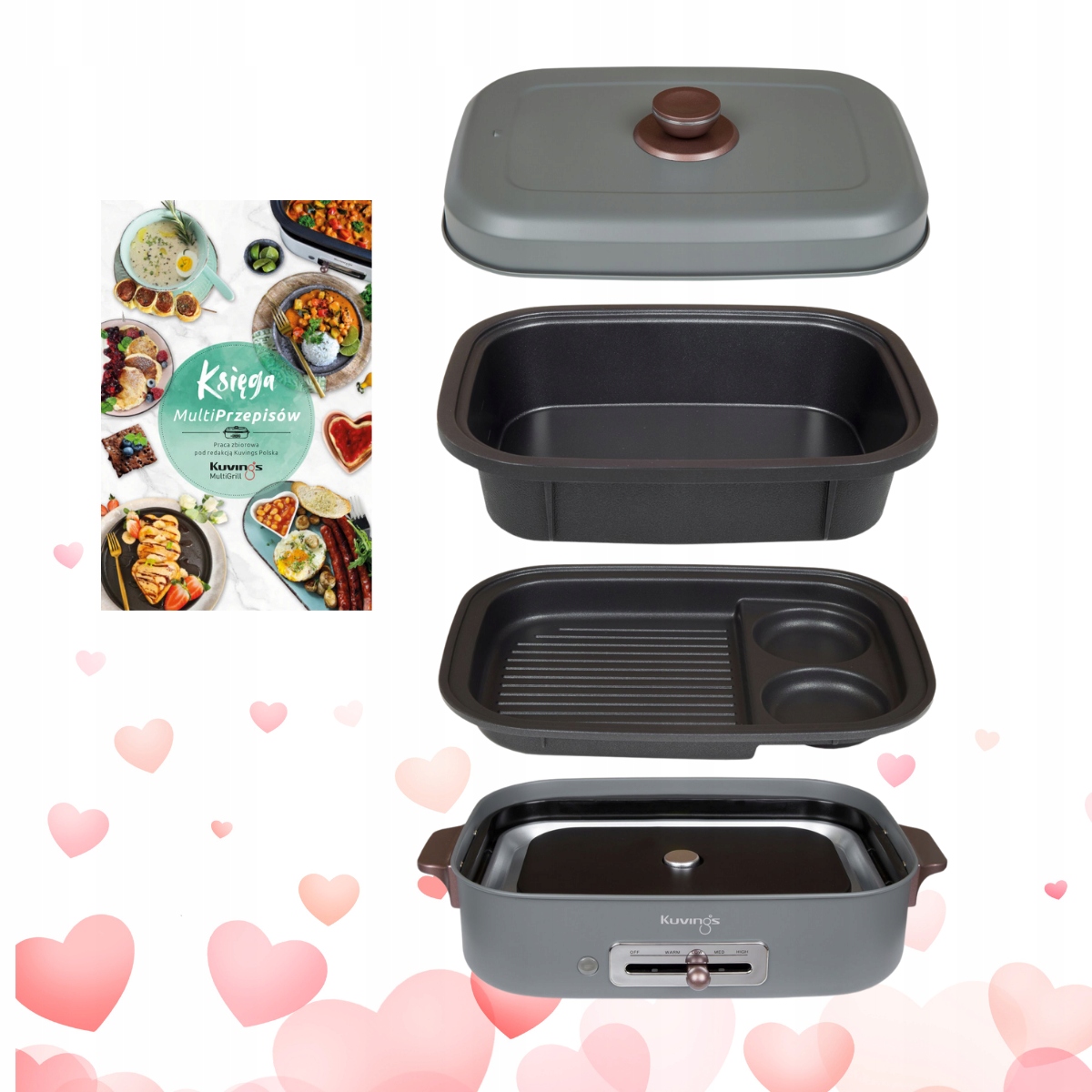 Kontaktní elektrický multigrilový gril Kuvings Keramický Plus grafitový