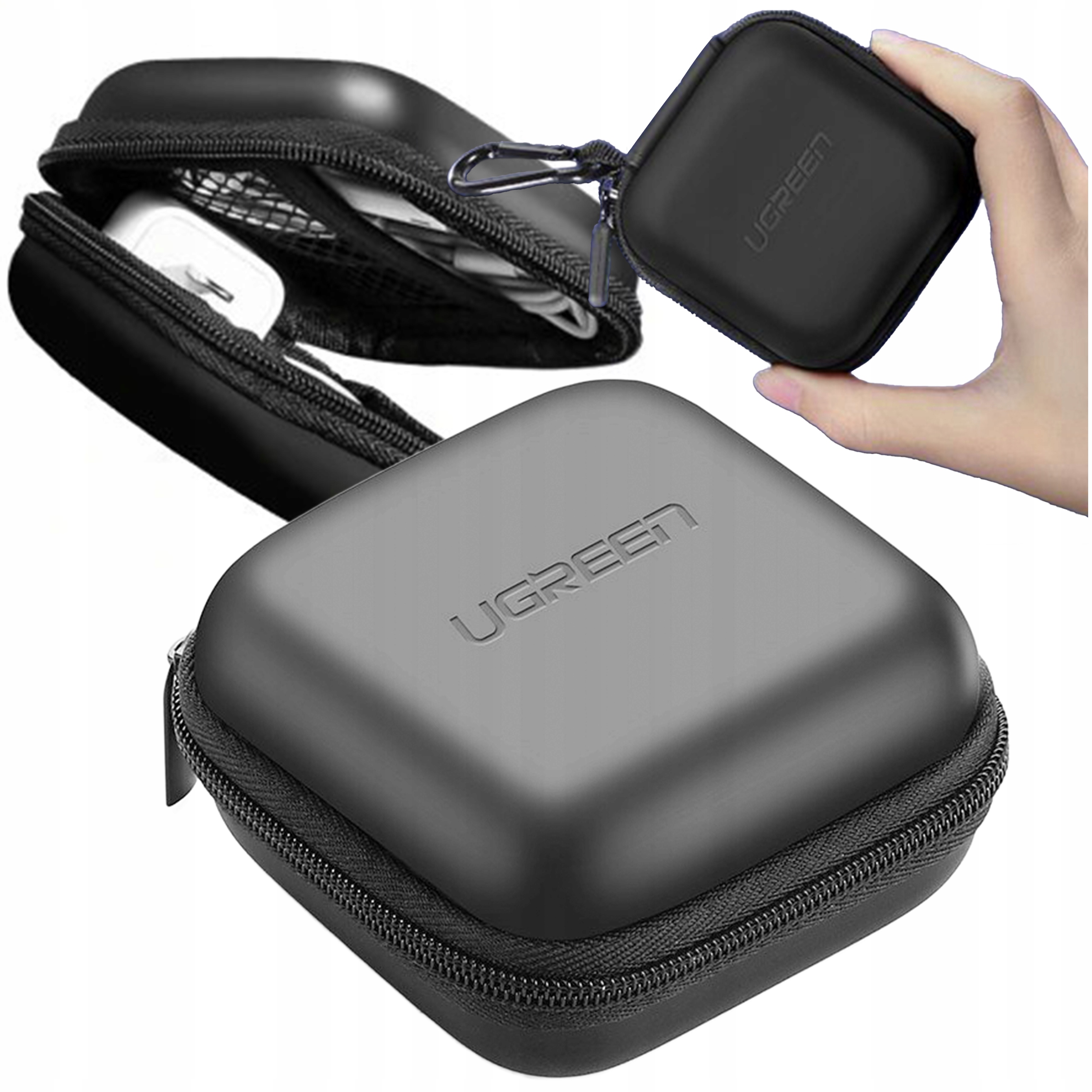 UGREEN ETUI PUDEŁKO CASE NA SŁUCHAWKI KABLE I AKCESORIA ORGANIZER 8 x 8 CM