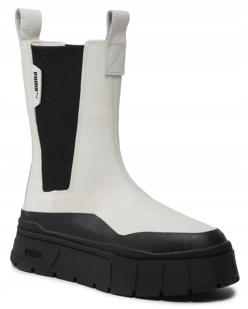 Dámské kožené boty, Kotníkové Boty , bílé a černé, Puma Mayze, Vel. 36