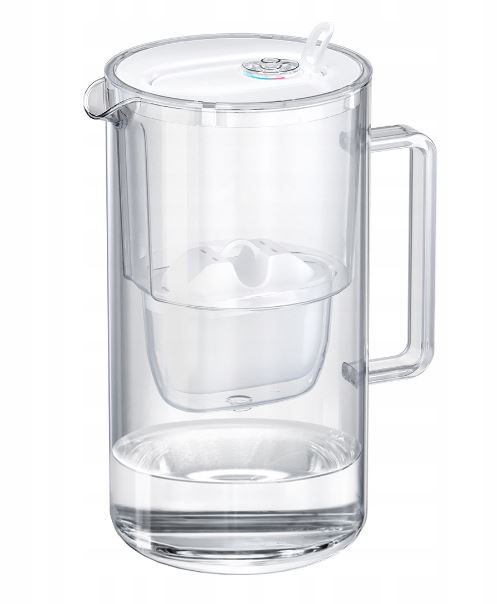 Konvice na filtrování vody skleněná bílá Glass 2,5L s filtrem Maxfor Mg Aq