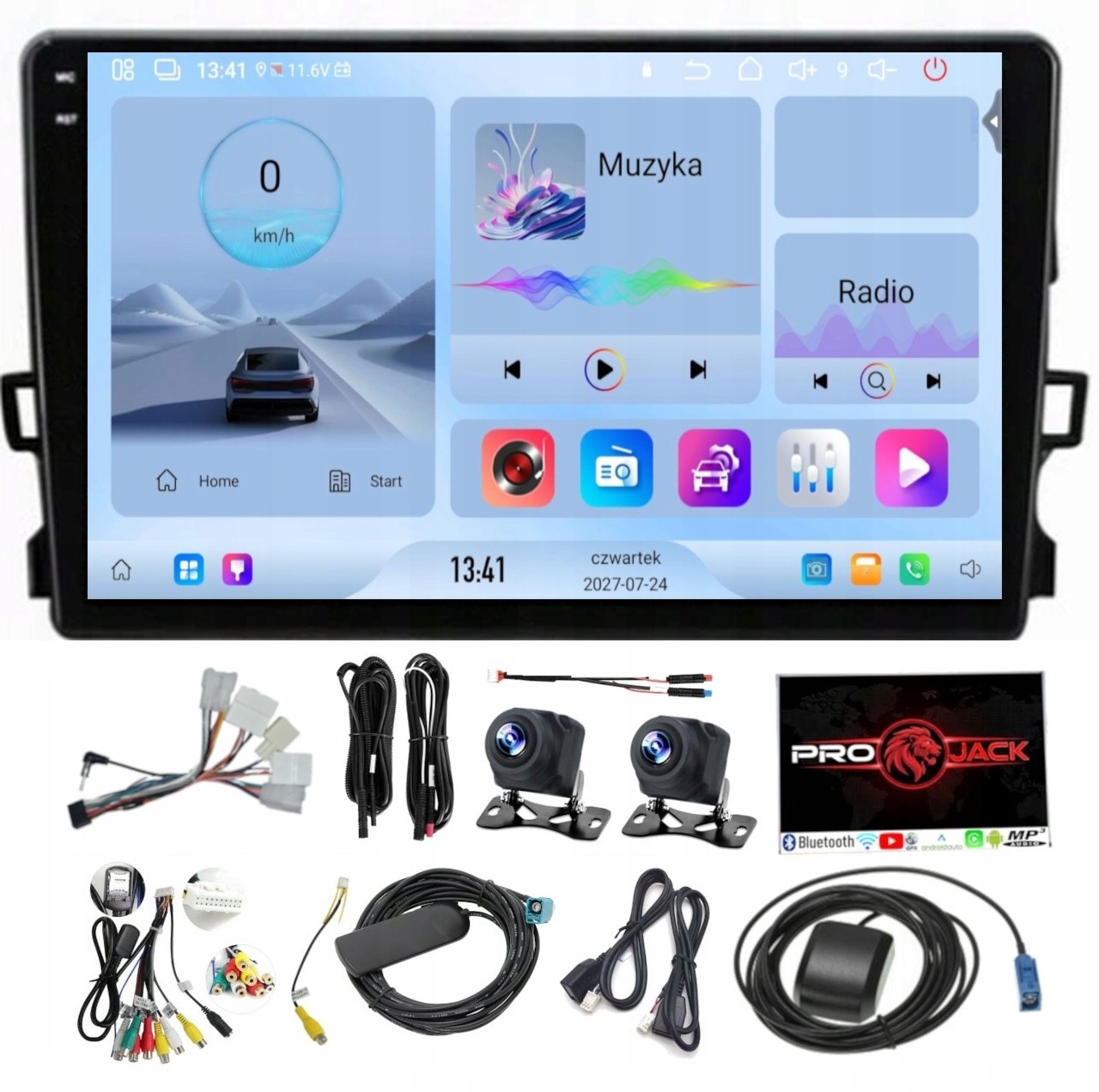 Rádio Navigace Carplay Gps Android Toyota Auris 2006-2012 4GB 64GB Sim