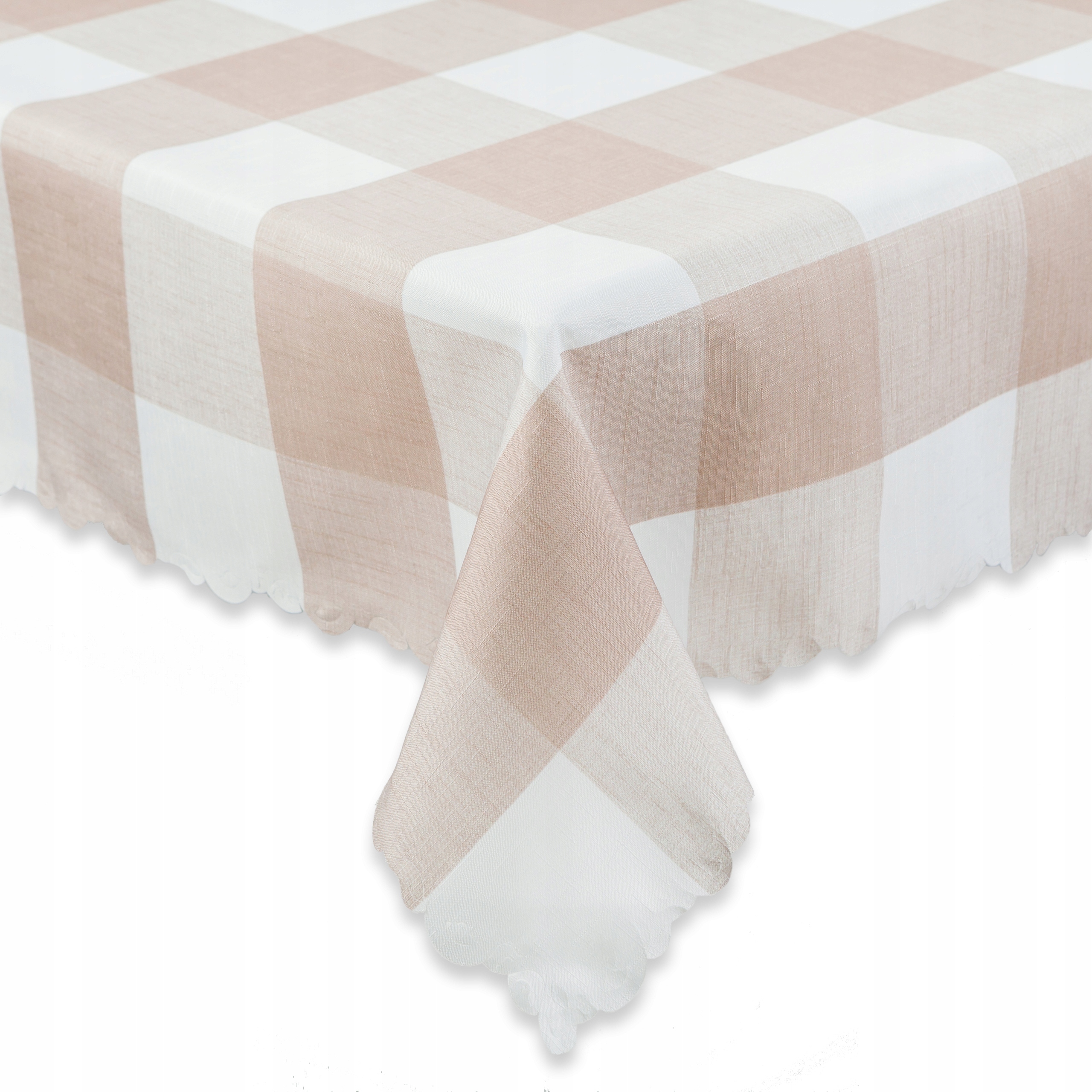 

Obrus Obrusy W Kratę Kratkę Beżowy 130x300 Bieżnik