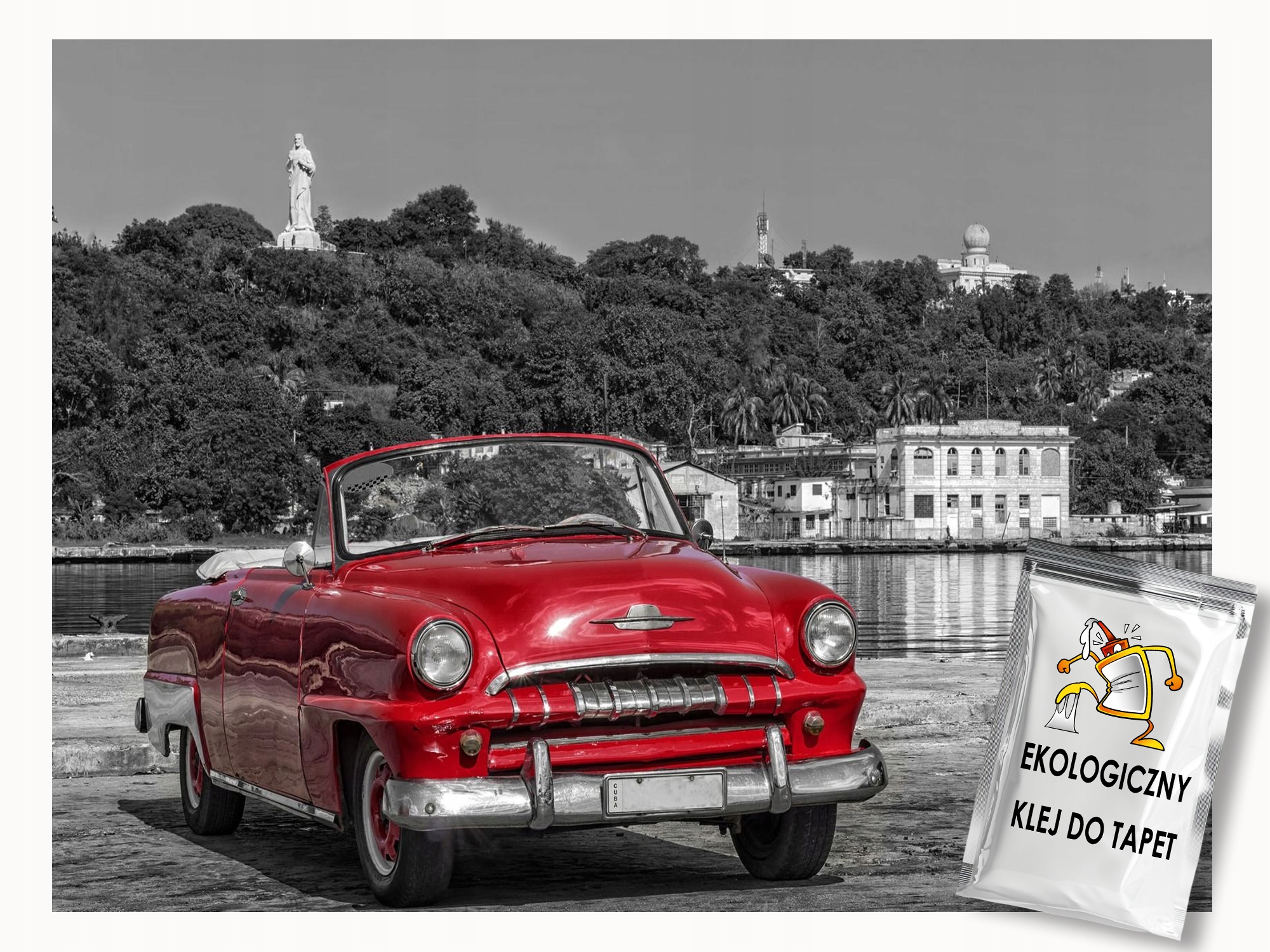 Fototapeta Flizelina Auto Retro Czewrone Cuba Havanna 400x280 lepidlo