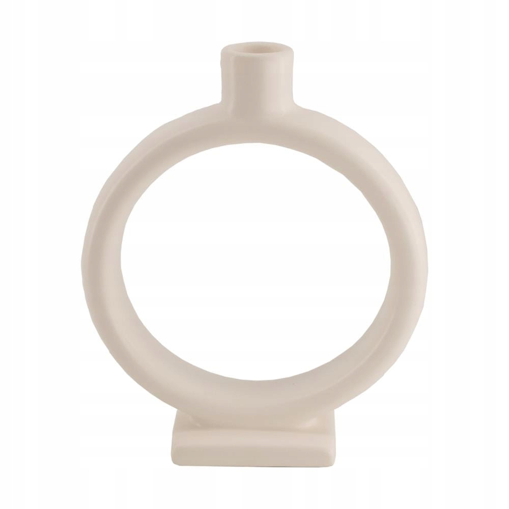 

Biały ceramiczny świecznik okrągły